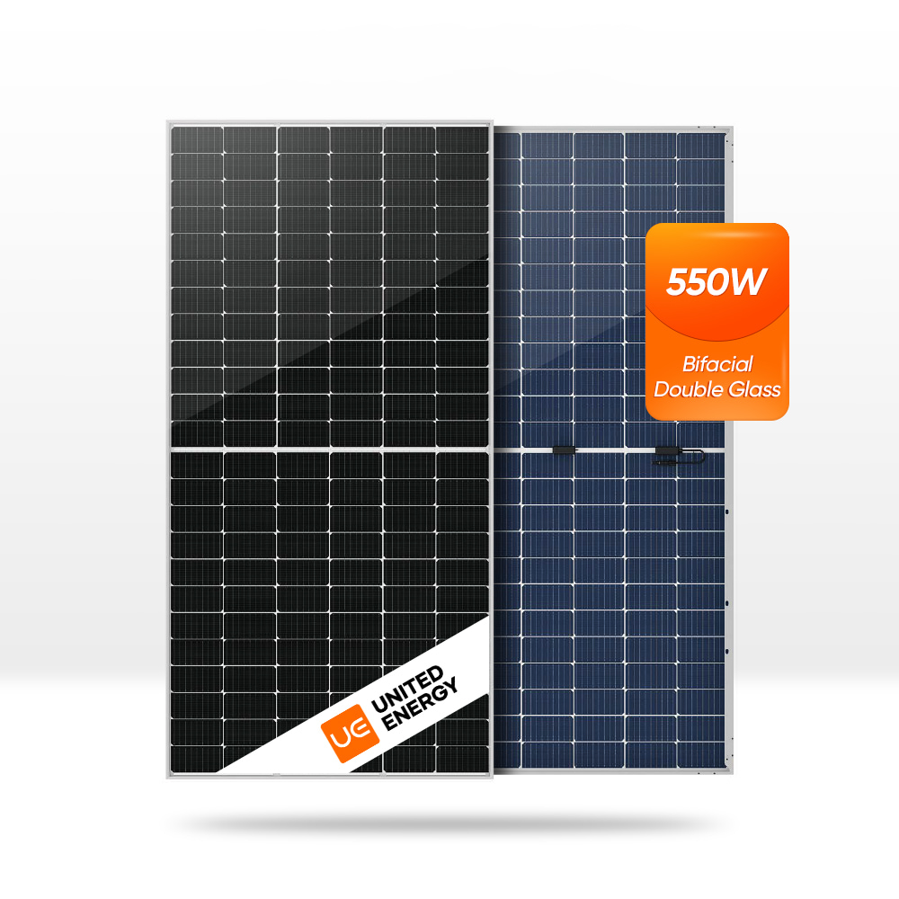 Bifacial Double Side 550w 560w لوحة شمسية أحادية وحدة الطاقة الشمسية مع شهادة TUV UL