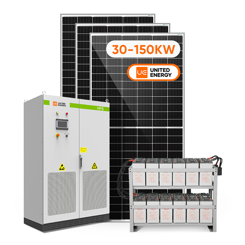 النظام الهجين للاستخدام التجاري 3 مراحل 100KW نظام الألواح الشمسية الصناعية