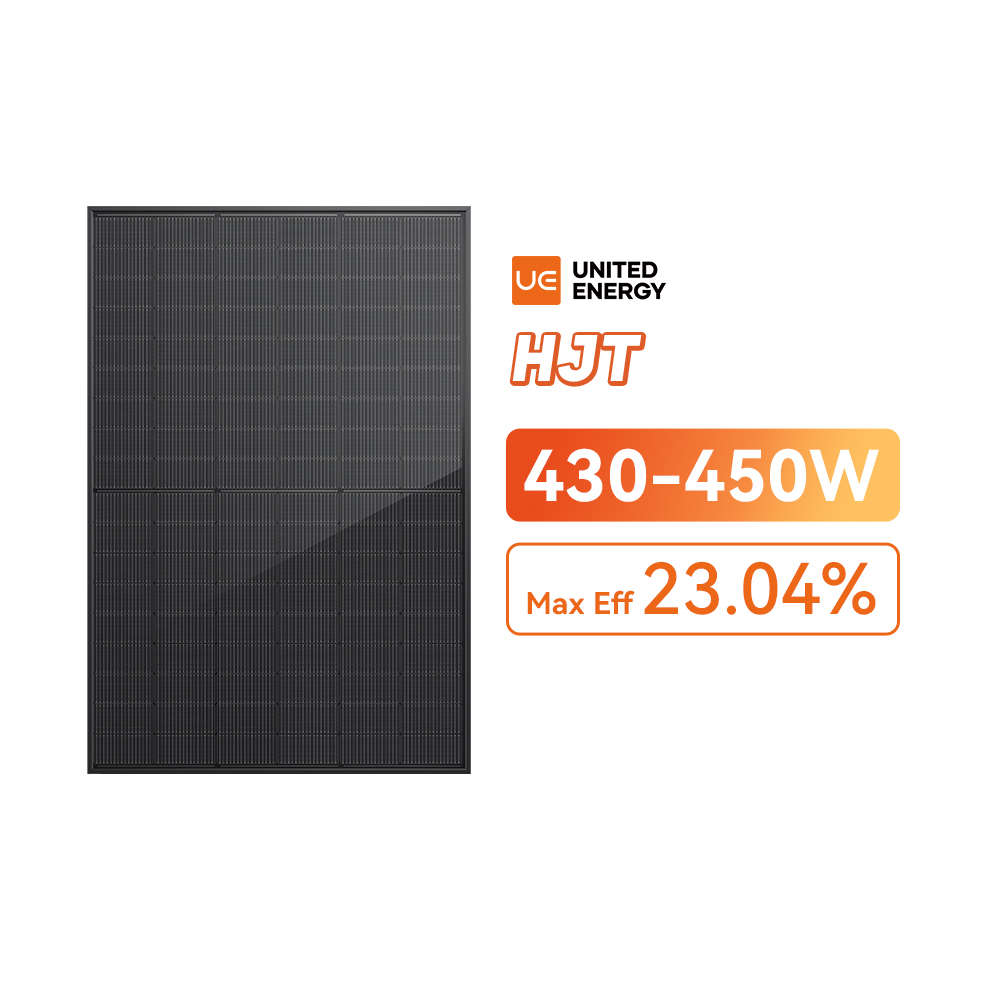 الألواح الشمسية الكهروضوئية HJT 430-450W أسود ثنائي الوجه بالكامل