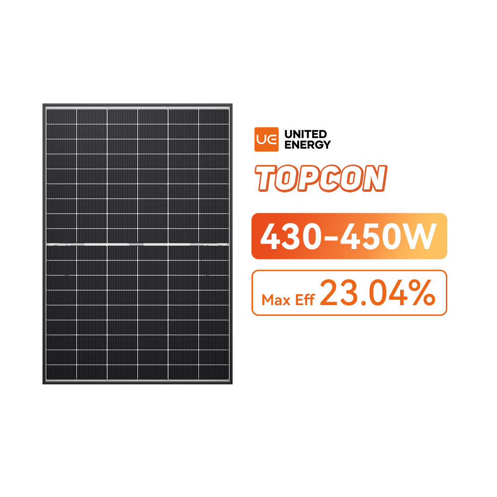 استخدام المنزل الألواح الشمسية أسود كامل ثنائي الوجه 430-450W TOPCon